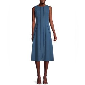 New With Tags Hugo Boss Women's Elegant Dimasia A-line Dress in Blue, Size 8